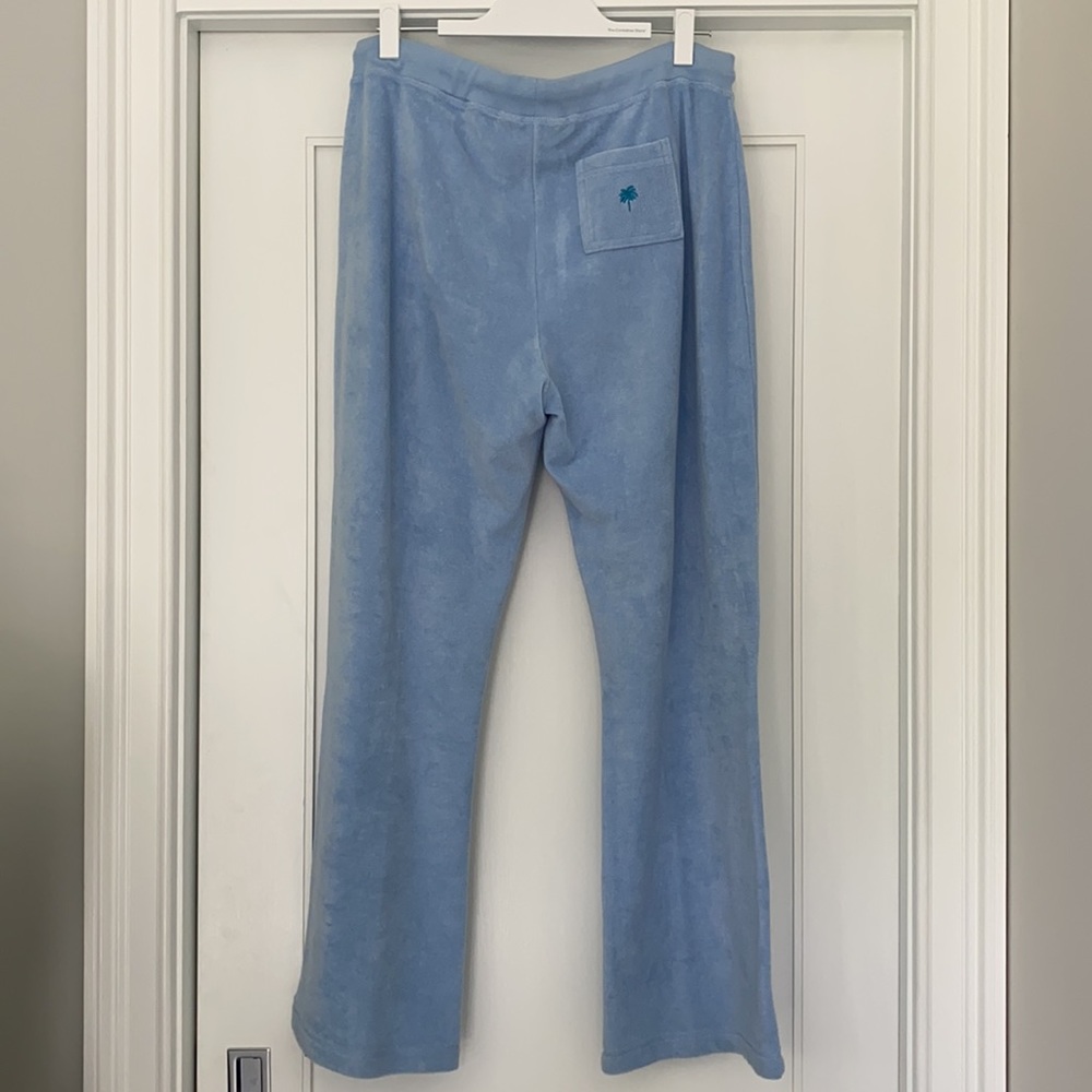 Vintage Lilly Pulitzer Powder Blue Terrycloth Palazzo Pants - Size XL - Picture 4 of 4